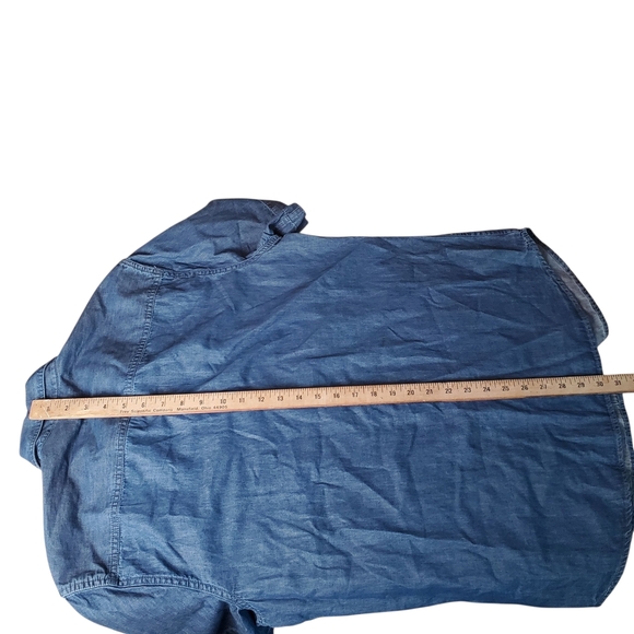 Men's True Craft Blue Chambray Button Down Shirt. Short Sleeve. LG. NWT. C0041 - Picture 7 of 8